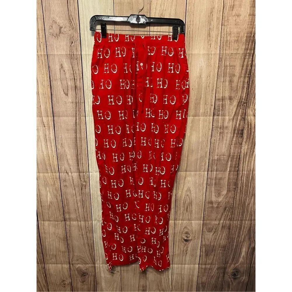 MudPie S holiday Christmas pajama lounge pants red ho ho mens